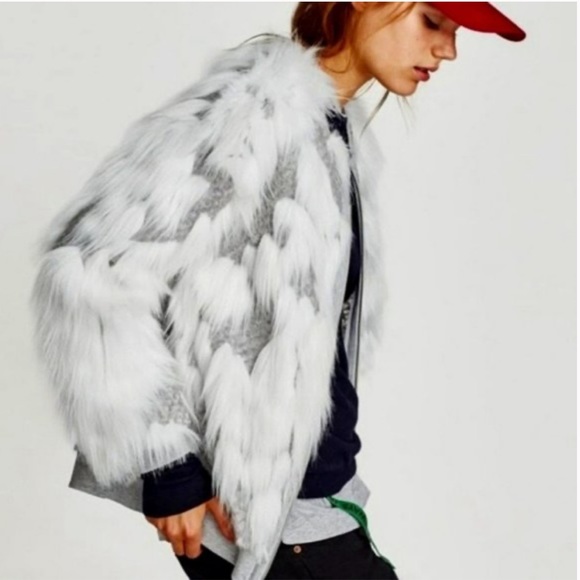 Zara faux fur bomber jacket - Picture 3 of 13